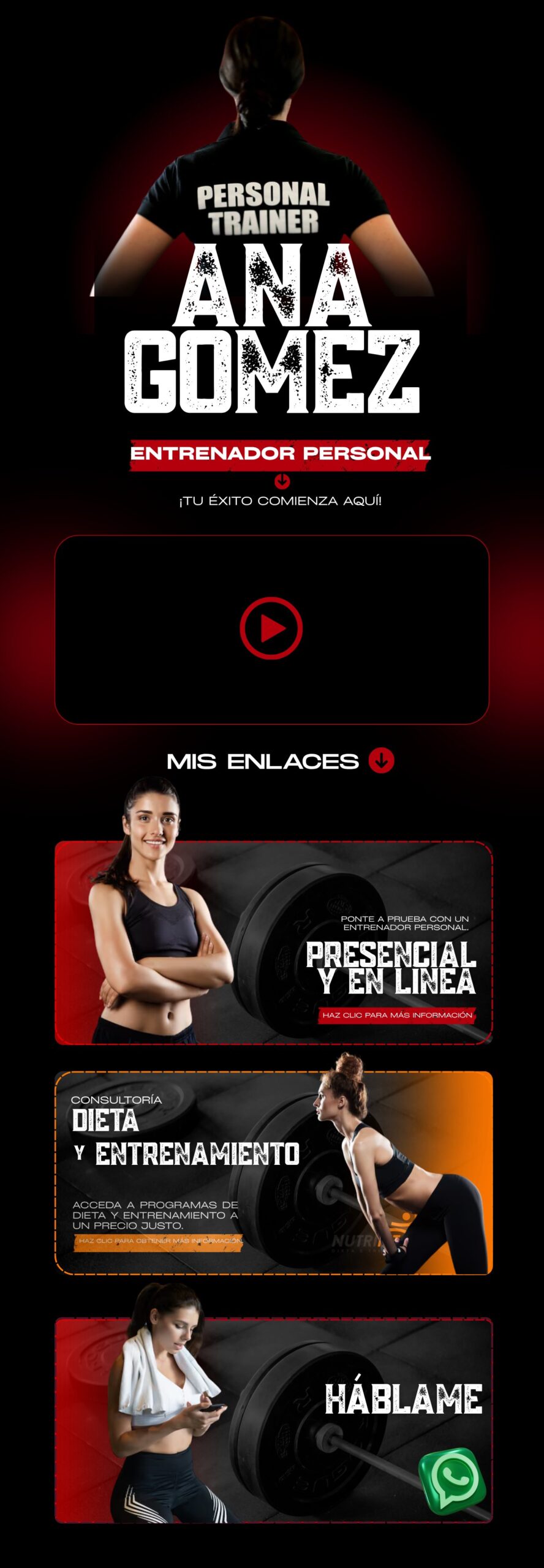 Mini página de Ana Gómez - Personal Trainer