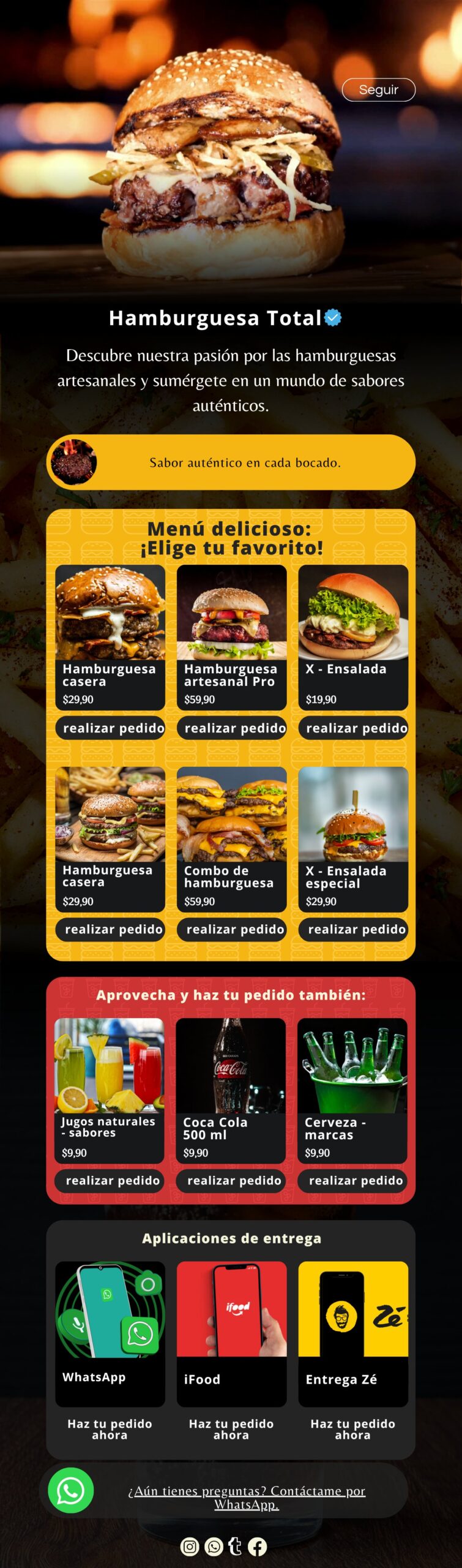 Mini página Hamburguesa Total
